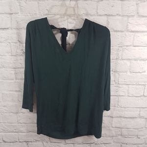 Postmark Tie Back Long Sleeve Career/Business Wear Blouse